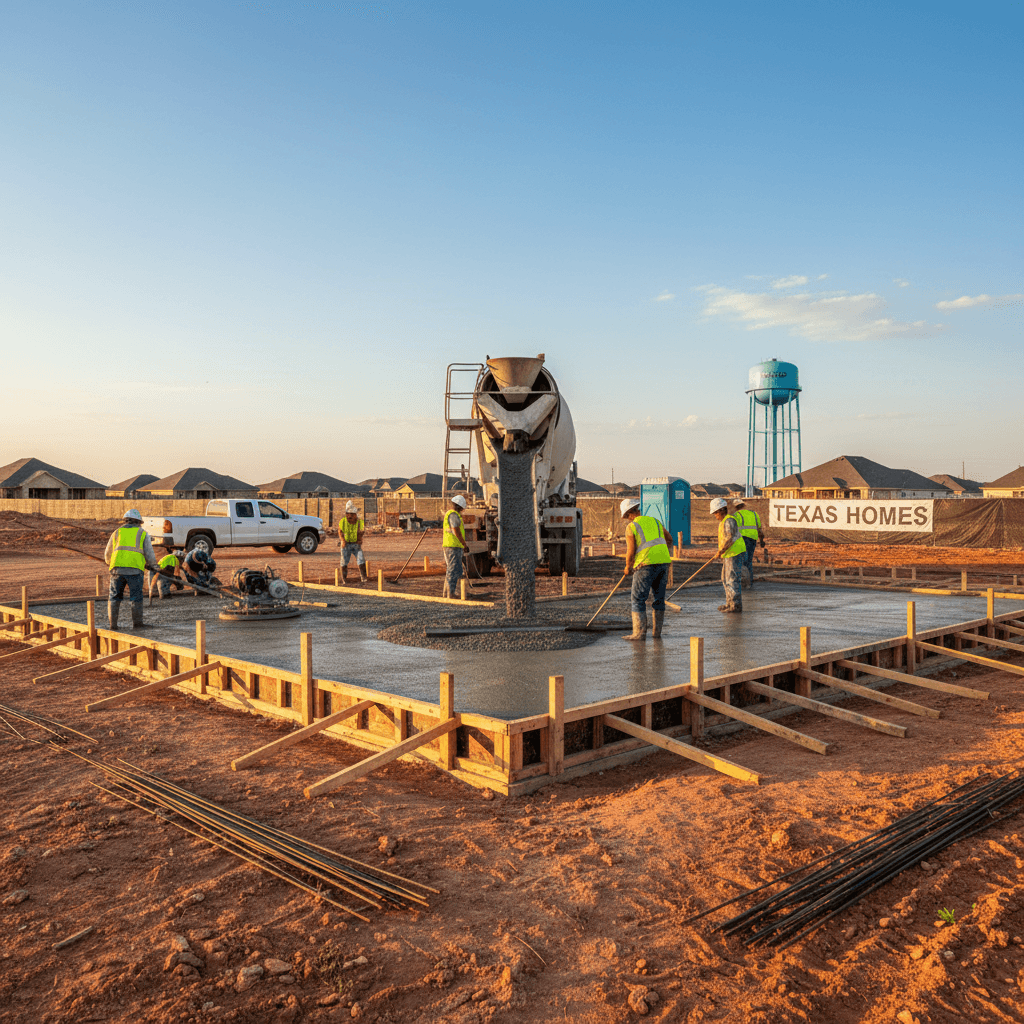 concrete foundation pour